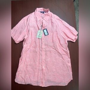 Daniel Cremieux Linen Coral Button Down Shirt